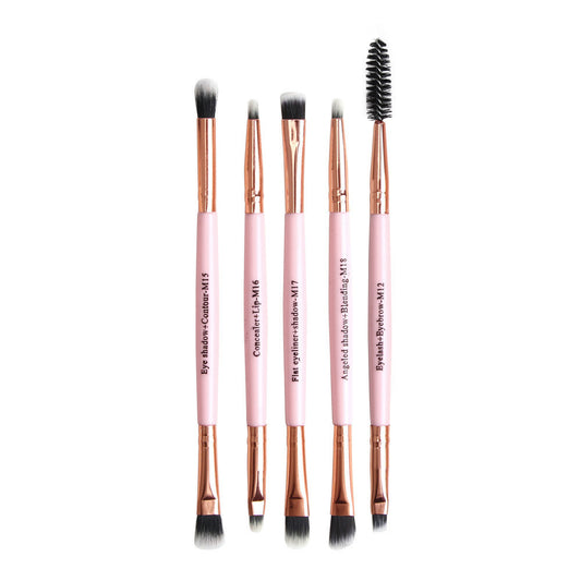 Factory Wholesale Maange 5 Double-Head Eye Brushes, Eyelash Brush, Makeup Brush Set